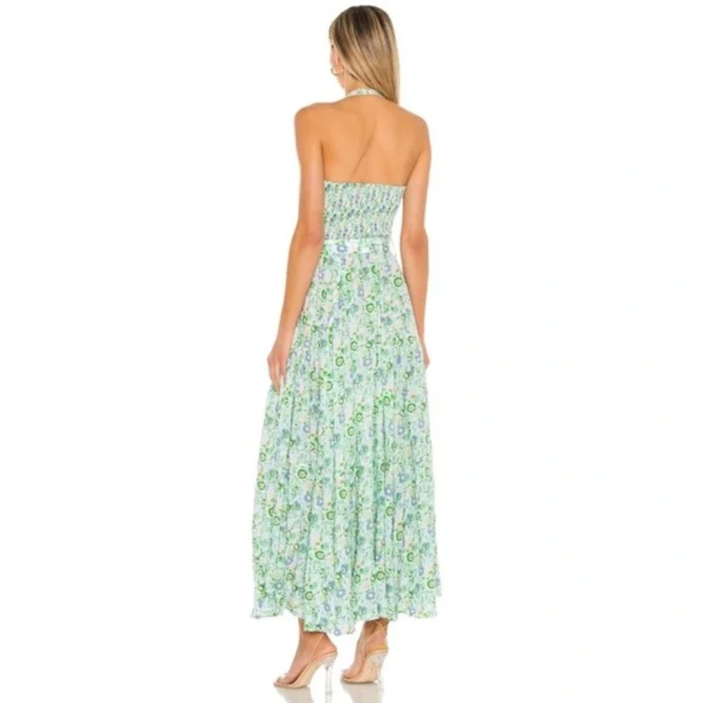 NWT SWF Strapless Midi Maxi Floral Dress Renewed Green White Small - Picture 3 of 10
